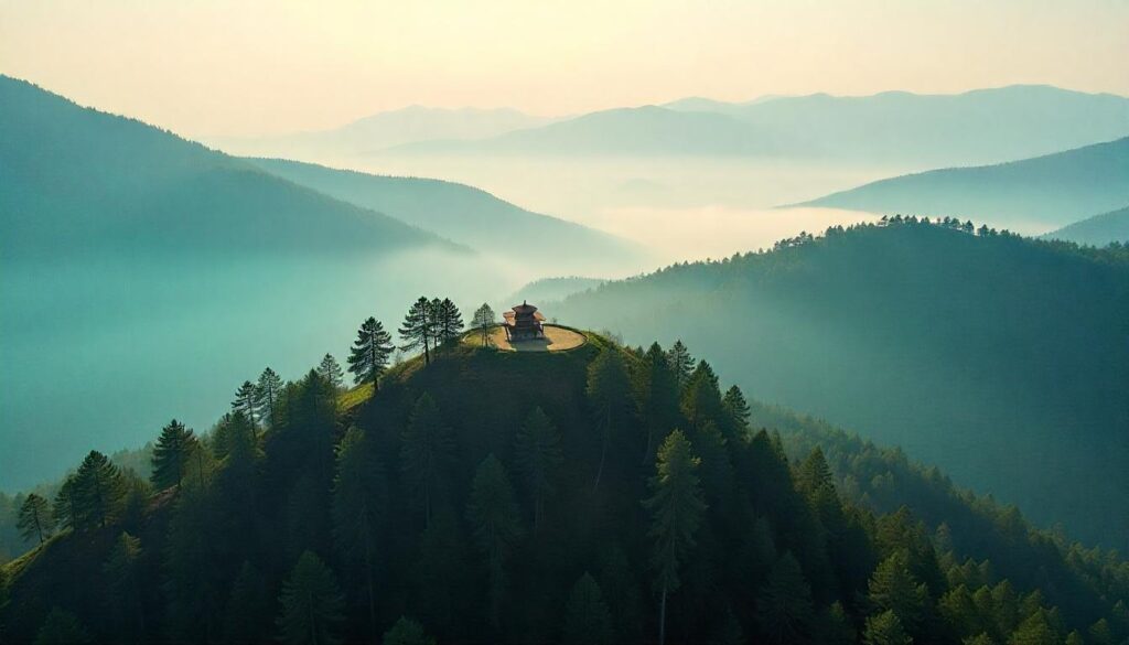 Lepchakha A cozy house on a mountain summit,tranquility. Panoramic landscape of Lepchakha village above Buxa