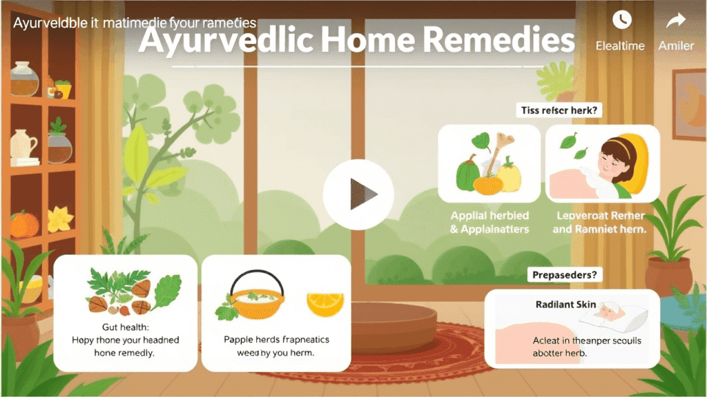  A collection of natural ingredients and herbs used in Ayurvedic home remedies for holistic health and wellness.
